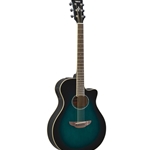 Yamaha APX600 OBBThinline body, spruce top, nato back and sides, die-cast chrome tuners, System65 piezo andpreamp with tuner; Oriental Blue Burst